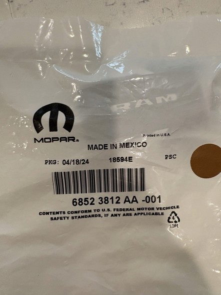 Dodge OE КЛЮЧ DODGE RAM DT 2025-2026 MOPAR 68523812AA