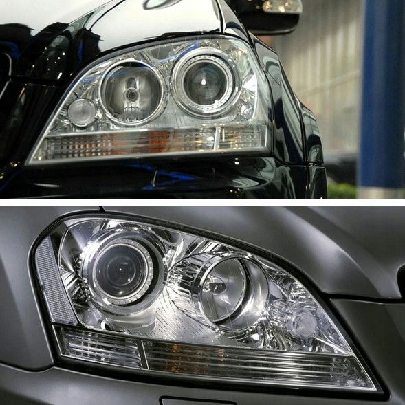Китай 6905458579969 КОМПЛЕКТ РОЗСІЮВАЧІВ передніх фар скло MERCEDES ML W164 2005-2007