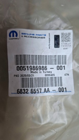 Fiat OE S26336855 ТРУБКА КОНДИЦІОНЕРА 51986986 FIAT TIPO II 1.4 16V 2015-
