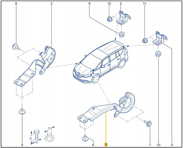 Renault OE 654017431R Петля капоту ліва RENAULT ESPACE V 5 OE Автосалон