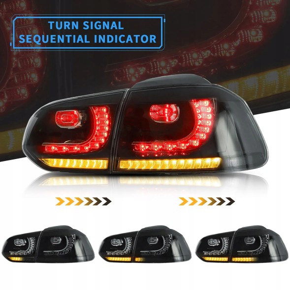 VLAND LDVWU6 9518917E mhm Задні ліхтарі комплект Vland Led Neon Діоди Black GTIlook VW Golf VI 6 5k0 2008-2013