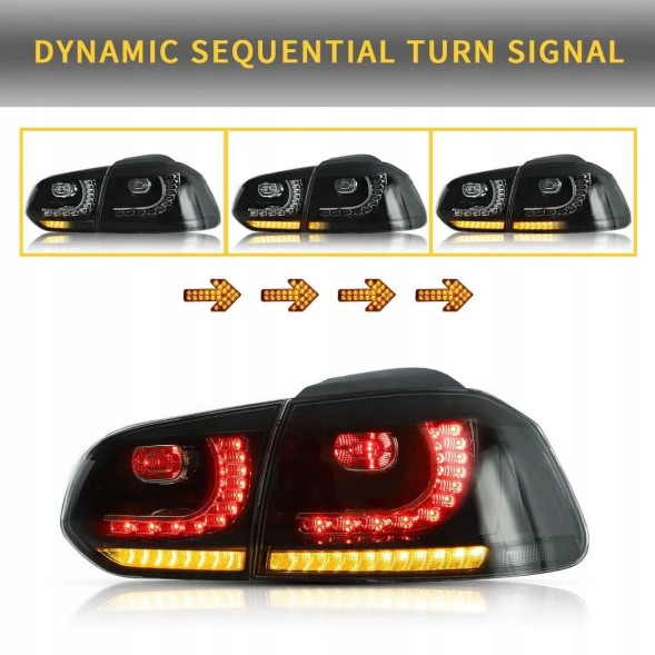 VLAND LDVWU6 9518917E mhm Задні ліхтарі комплект Vland Led Neon Діоди Black GTIlook VW Golf VI 6 5k0 2008-2013