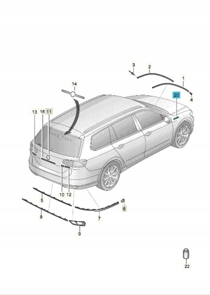 Volkswagen OE 3G9853689ACBX НАПИС ОРИГ VW