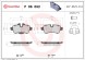 P06052 BREMBO Комплект гальмівних колодок з 4 шт дисків