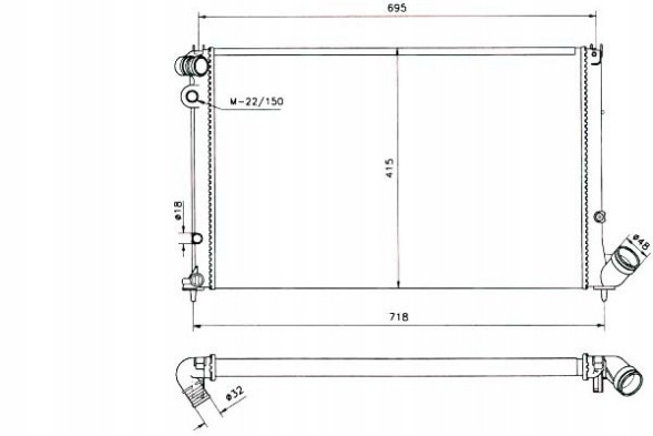 NRF NRF58020(EXT) Nrf радіатор охолодження двигуна peugeot 406 1.8/2.0 11.95-12