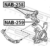 NAB 259 FEBEST САЙЛЕНТБЛОК ПОВОРОТНОГО КУЛАКА