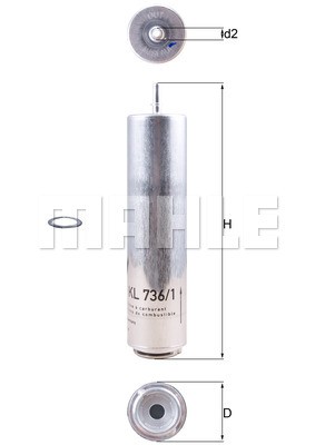 KL736 1D MAHLE ORIGINAL Фільтр палива