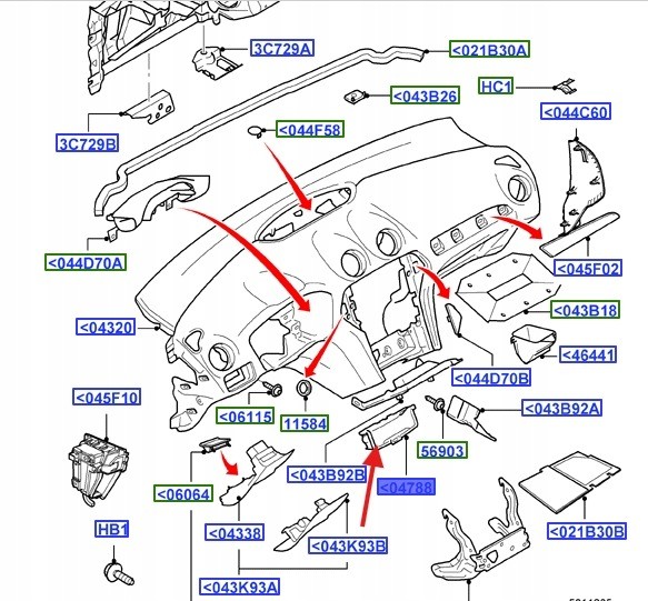 Ford OE ПОПЕЛЬНИЧКА ПЕРЕДНЯ FORD MONDEO 2008-2008 OEM 1529729 _ 7S71-A04788-FA37AE