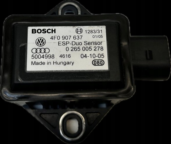 Audi OE CZUJNIK ESP 4F0 907 637 ДАТЧИК ПРИСКОРЕННЯ ESP BOSCH 4F0 907 637 AUDI A4 B6 B7 A6 C6