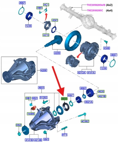 Ford OE ЗАХИСТ МАСЛЯНОЇ ВАННИ ДИФЕРЕНЦІАЛУ ЗАДНІЙ FORD RANGER 2019- OEM 2193537 _ EB3G-4631-AB