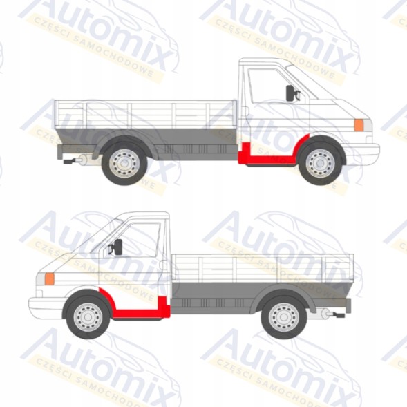 Китай 956641SKRBLP VW T4 90 - 03 Коробка Реператури / Пороги / колісні арки / кути Комплект !