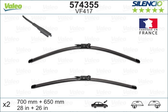 574355 VALEO Комплект стеклоочистителей
