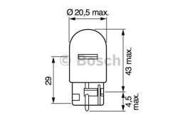 1987302251 BOSCH Автолампа 12V 21W W21W PURE LIGHT