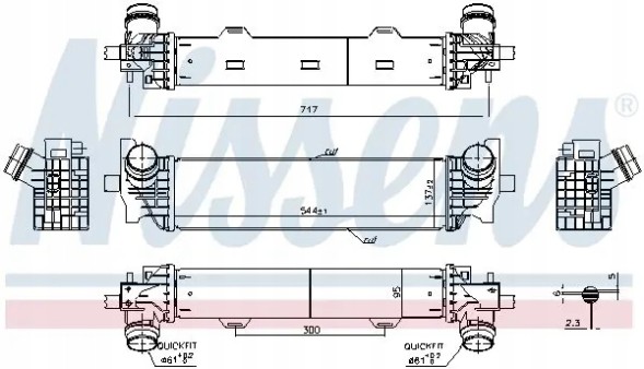 Nissens 961226 Інтеркулер охолоджувача повітря 961226 nissens bmw