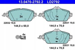ATE 13.0470-2792.2 Колодки гальмівні ate 13.0470-2792.2