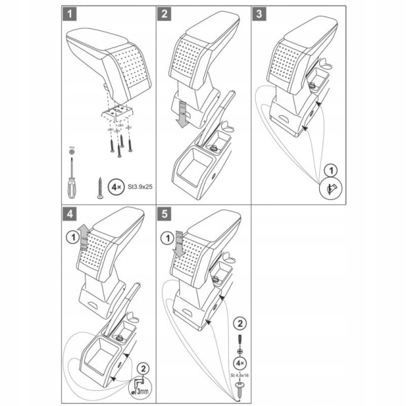 Rati V01012 СТАНДАРТНИЙ ПІДЛОКІТНИК Seat Ibiza V, 2017-