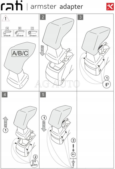 Rati 63.V05149A Підлокітник призначений для Ford C-MAX, 2010-2019, Armster 3