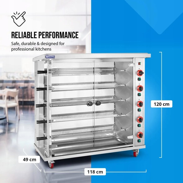 Китай WEW-SC-HP-1029508 Газовий Вертел Royal Catering на 25 Курей 25кВт Пропан-Бутан HoReCa