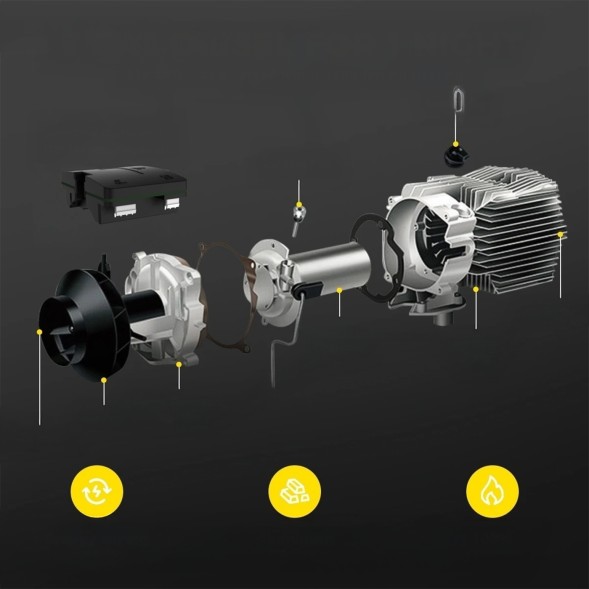 Китай 32423 Автономний дизельний обігрівач 8KW 12V 24V з Автостопом, LCD-дисплеєм та пультом дистанційного керування, типу WEBASTO