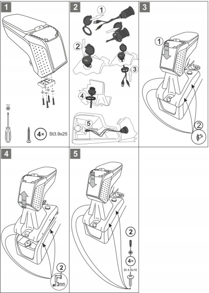 Rati V01332 Підлокітник ARM2 Ford Connect II, 2018- ,Bx