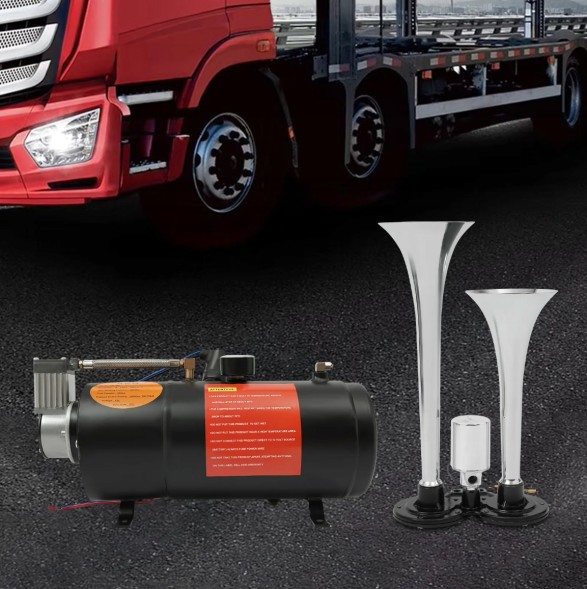 Китай p2141m2 Клаксон пневматичний + компресор 12V 150PSI 3L для автомобіля та вантажівки
