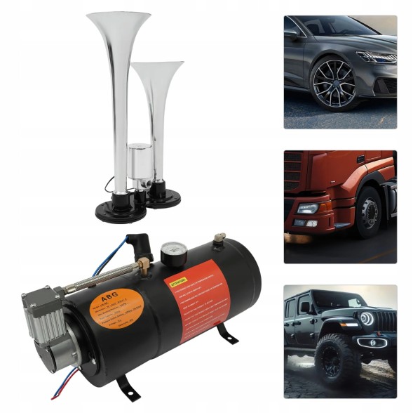 Китай p2141m2 Клаксон пневматичний + компресор 12V 150PSI 3L для автомобіля та вантажівки