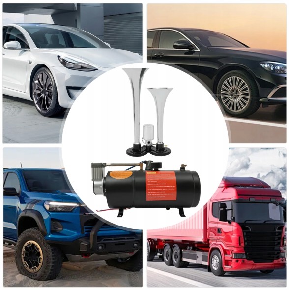 Китай p2141m2 Клаксон пневматичний + компресор 12V 150PSI 3L для автомобіля та вантажівки