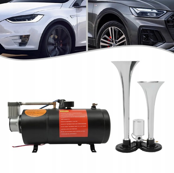 Китай p2141m2 Клаксон пневматичний + компресор 12V 150PSI 3L для автомобіля та вантажівки