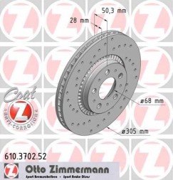 Zimmermann 610.3702.52 Диски zimmermann sport фронт - volvo v70 ii 305мм