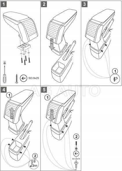 Rati C05505A Підлокітник Стандарт тканина, Opel Agila, 2008-2014; Suzuki Splash, 07-14
