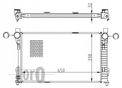 Abakus 054-017-0047-B Охолоджувач води DEPO /HQ! паяний варіант/ DB W203 (00-) C270-320CDI