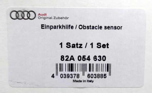 Audi OE 82A054630 8W0054635A Комплектація датчиків PDC передня Audi A1 82A 82A054630