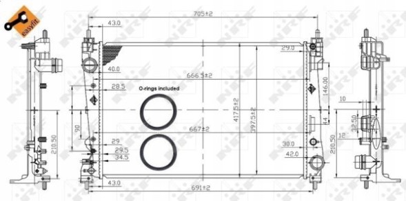 NRF 53454 Радіатор охолодження nrf 53454