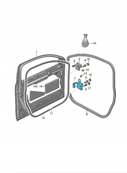 Volkswagen OE 3C8831412C ЗАВІСА ДВЕРНА ASO