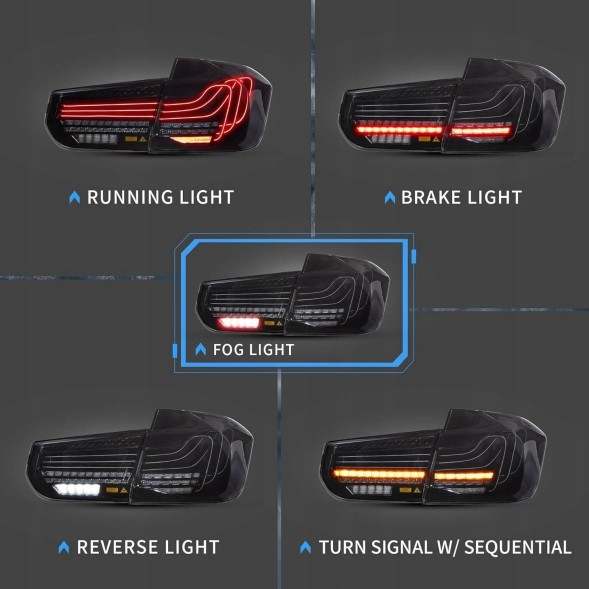 VLAND 20D191AE LDBMM6 mhm Комплект задніх ліхтарів Vland Led Laser Neon Dynamiczne Tuning CSL Bmw 3 f30 11-15-20