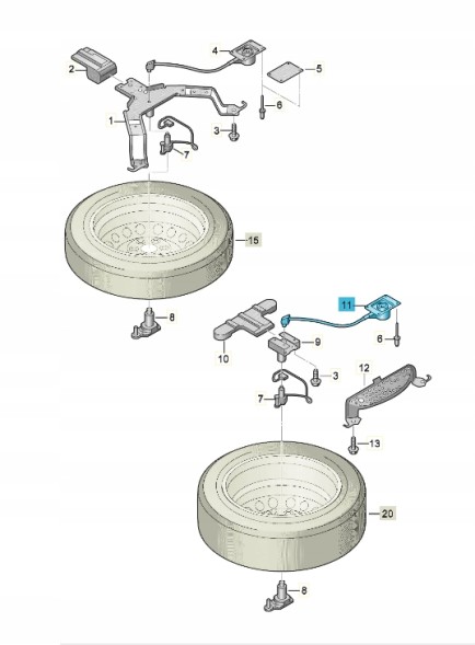 Volkswagen OE 7TG802403 Кріплення запаски ASO VW