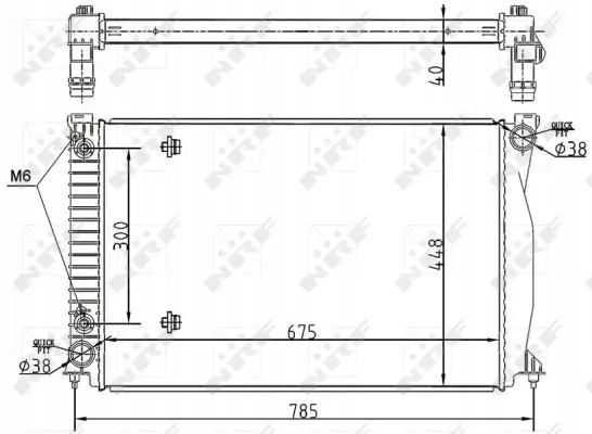 NRF 53105 Охолоджувач води 53105 nrf audi a6 c6