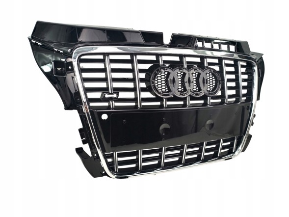 PA 8P0853651Q РЕШІТКА-АТРАПА GRILL AUDI A3 S3 8P LIFT 2008-2012 років ЧОРНИЙ ГЛЯНЕЦЬ З ХРОМОВАНИМИ ЕЛЕМЕНТАМИ