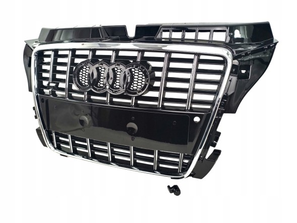 PA 8P0853651Q РЕШІТКА-АТРАПА GRILL AUDI A3 S3 8P LIFT 2008-2012 років ЧОРНИЙ ГЛЯНЕЦЬ З ХРОМОВАНИМИ ЕЛЕМЕНТАМИ
