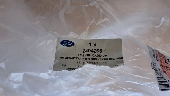 Ford OE kuga 3 podkładka tablicy rejestracyjnej T.1 Ford Kuga MK3 накладка номерного знака задня 2494265 НОВА