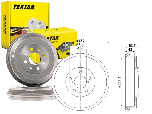 Textar TEX94031000(HQ) Задні гальмівні барабани SUBARU FORESTER LEGACY EVENT