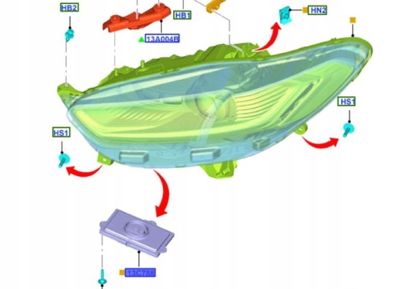 Ford OE 2123719 Модуль передньої фари Ford Mondeo 2014 - 202