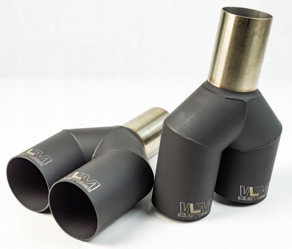 WLM Customs WLM-BLK2x76 Подвійний вихлопний наконечник WLM Black Y-PIPE 2x76 мм