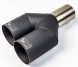 WLM Customs WLM-BLK2x76 Подвійний вихлопний наконечник WLM Black Y-PIPE 2x76 мм