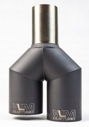 WLM Customs WLM-BLK2x76 Подвійний вихлопний наконечник WLM Black Y-PIPE 2x76 мм