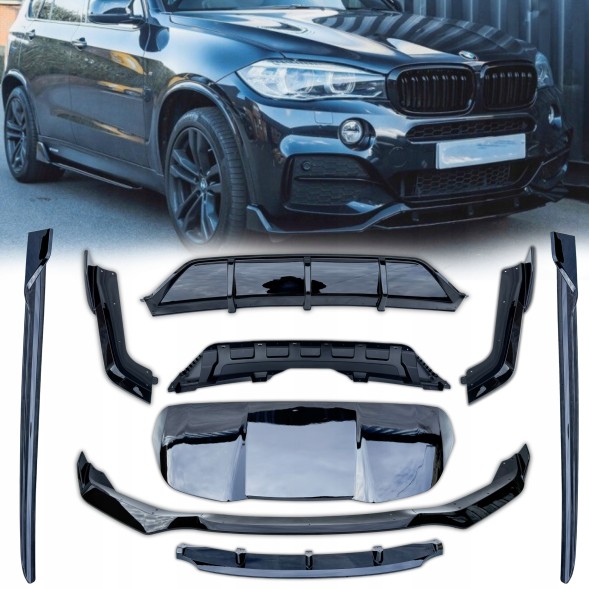 Китай Splitter, Progi, Dyfuzor, Lotka BMW X5 F15 Комплект накладок BMW X5 F15 M-Pakiet, чорний глянець, спойлер, накладка