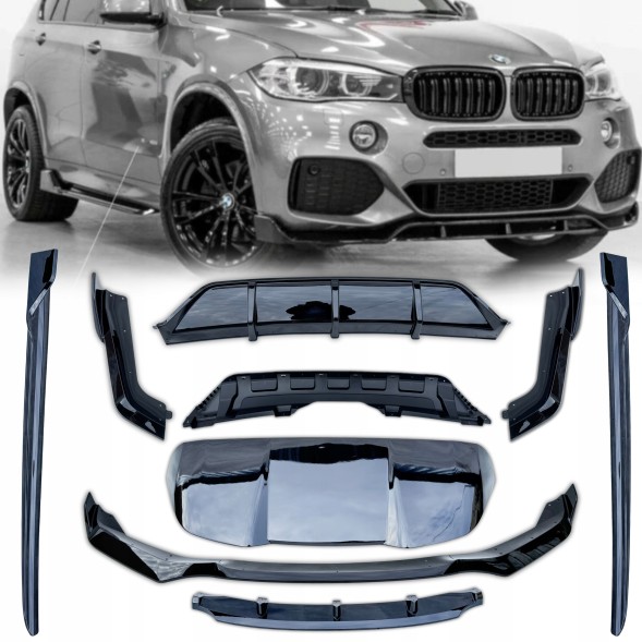 Китай Splitter, Progi, Dyfuzor, Lotka BMW X5 F15 Комплект накладок BMW X5 F15 M-Pakiet, чорний глянець, спойлер, накладка