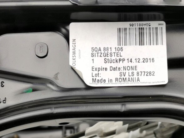 SEAT OE 5QA881106, DWP522661OE КАРКАС КРІПЛЕННЯ СИДІННЯ ПРАВИЙ SEAT ATECA 5QA881106 ОРИГІНАЛ
