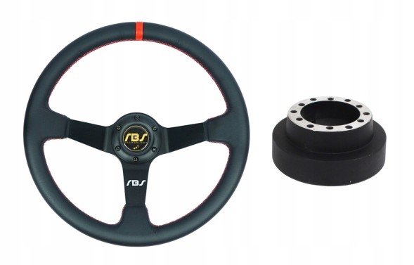 RBS Technology RBS-KZ-07+E46 Спортивне кермо RBS Technology шкіряне 35/9см + наба BMW E46