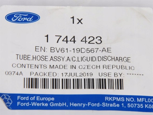 Ford OE BV61-19D567-AE Шнур системи кондиціонування повітря c-max 12-15 focus 12_- 1744423 _ bv61-19d567-ae